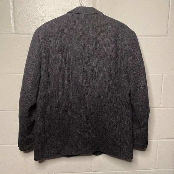 JEAN PAUL GERMAIN Mens Black Gray Wool Tweed Sport Coat Blazer JACKET Size 44 R - Picture 12 of 16